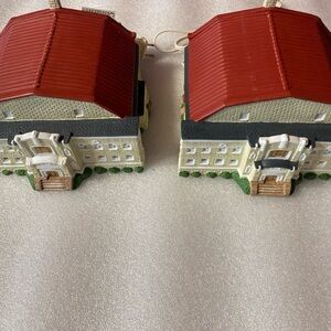 Two lighted ceramic figurines the Bristol cottage house 110 volts